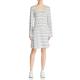 Cupio Womens Gray Striped Bell Sleeves Daytime Casual Dress S 2177 Cupio Womens Gray Striped Bell Sleeves Daytime Casual Dress S 2177