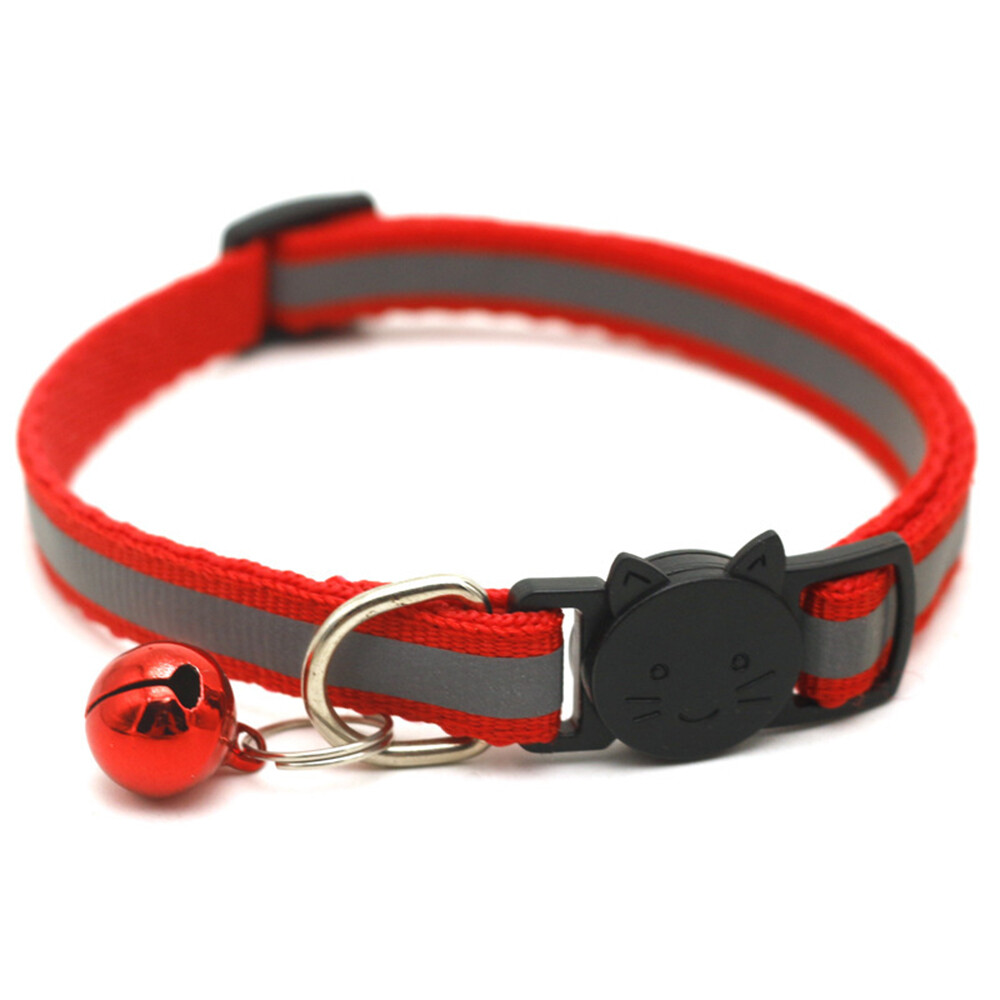 Pet Supplies Reflective Patch Collar Release Buckle Bell Tightness Q4C2