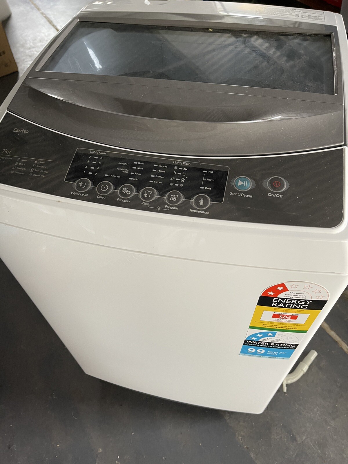 Esatto top loader washing machine ETLW7 Esatto top loader washing machine ETLW7