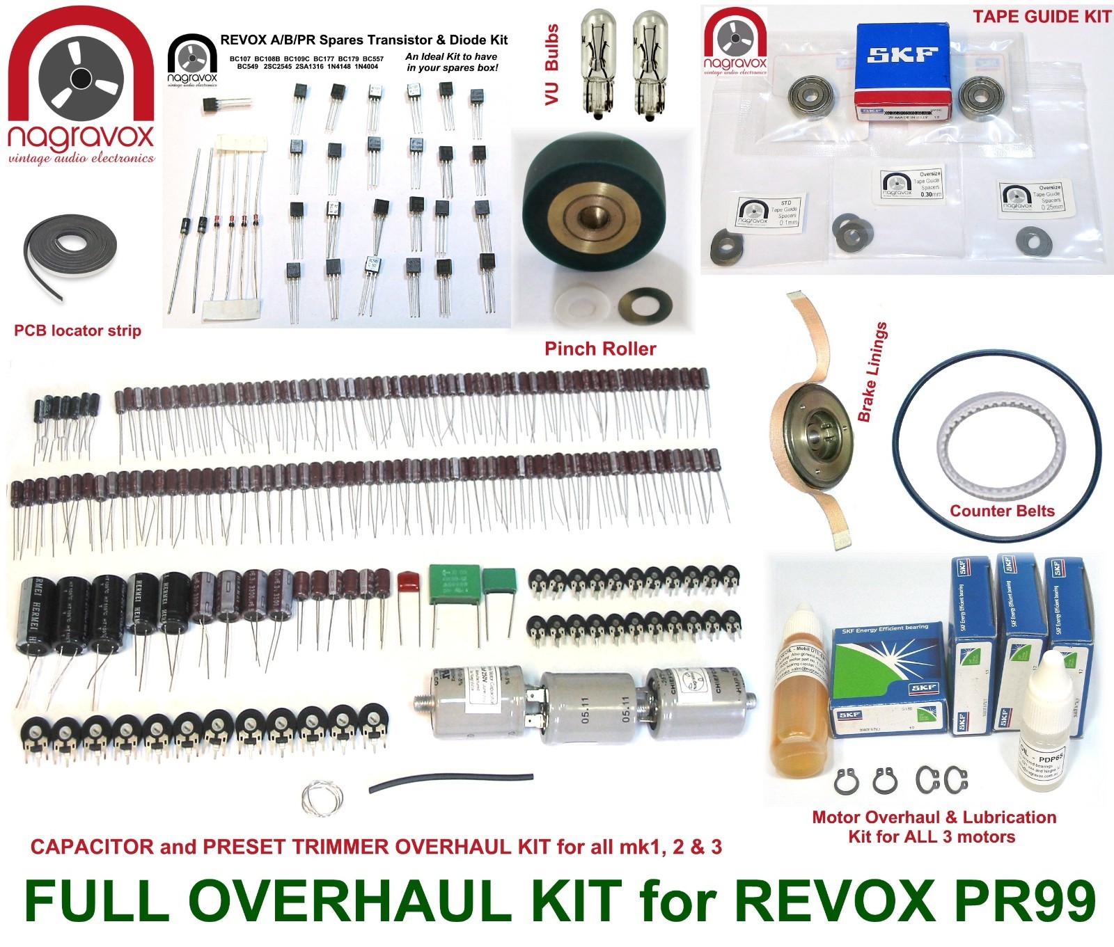 Revox PR99 full overhaul kit electronics and mechanical – FULL MONTY Revox PR99 full overhaul kit electronics and mechanical – FULL MONTY