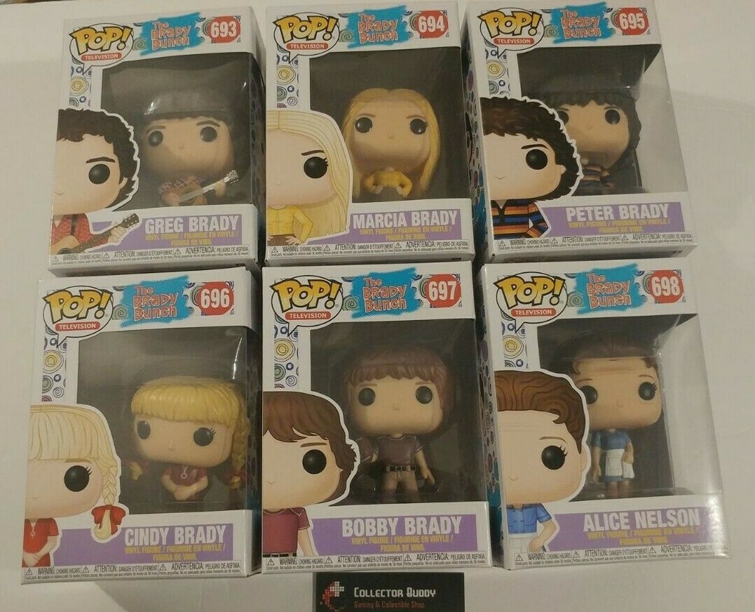Funko Pop! Television 693-698 Brady Bunch Greg Marcia Peter Cindy Bobby Alice Funko Pop! Television 693-698 Brady Bunch Greg Marcia Peter Cindy Bobby Alice