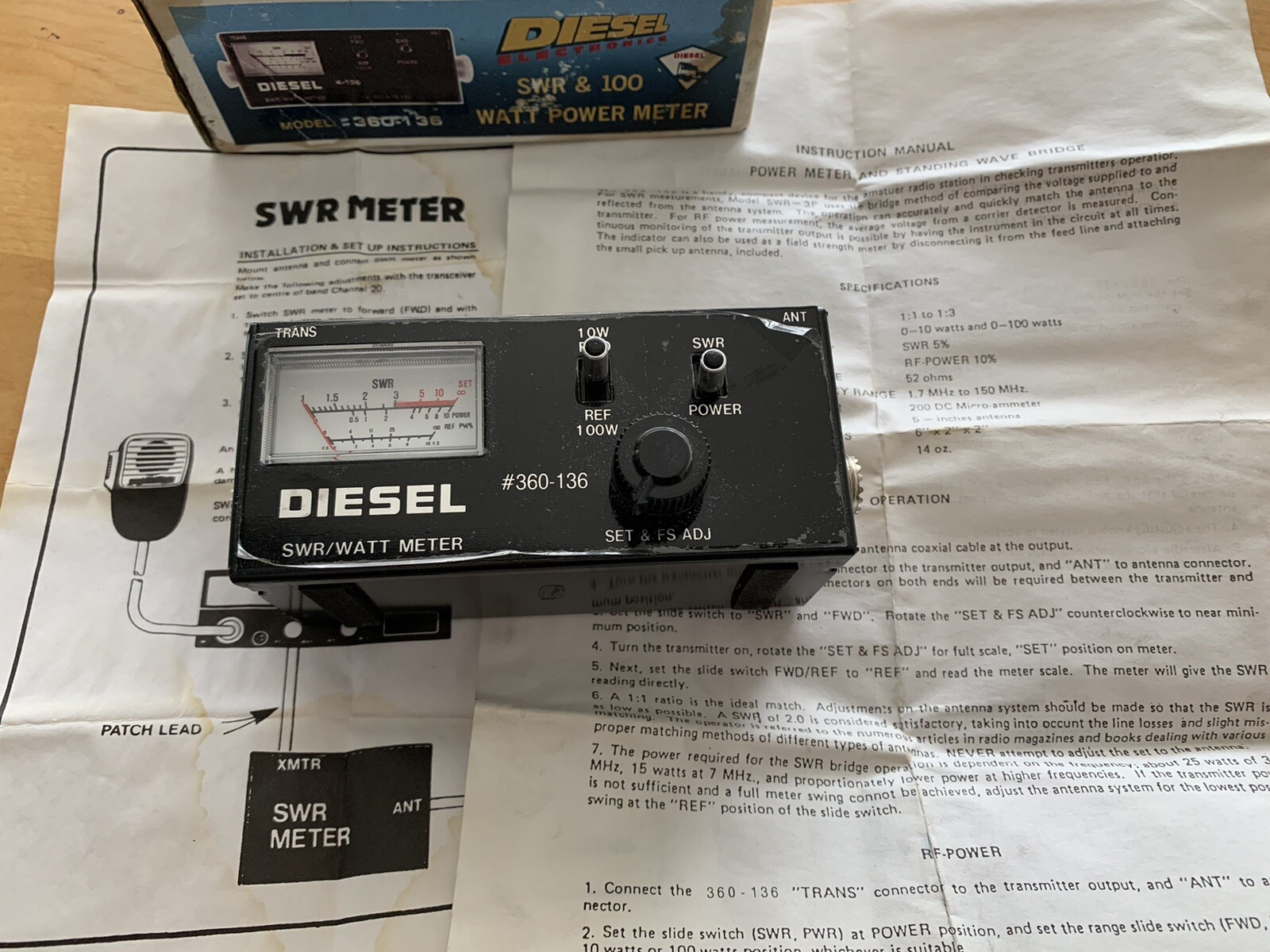 🇨🇦 Diesel Electronics #3060-136 SWR 100 Watt Power Meter Radio SHIPS FAST 💨 🇨🇦 Diesel Electronics #3060-136 SWR 100 Watt Power Meter Radio SHIPS FAST 💨