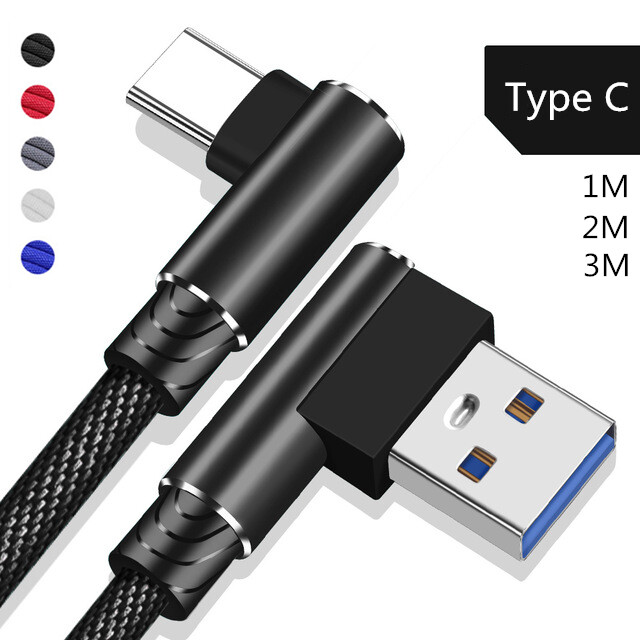 Type-C 90° Fast Charge Charger USB C Cable For Samsung Galaxy S20+ A51 A40 A20E Type-C 90° Fast Charge Charger USB C Cable For Samsung Galaxy S20+ A51 A40 A20E