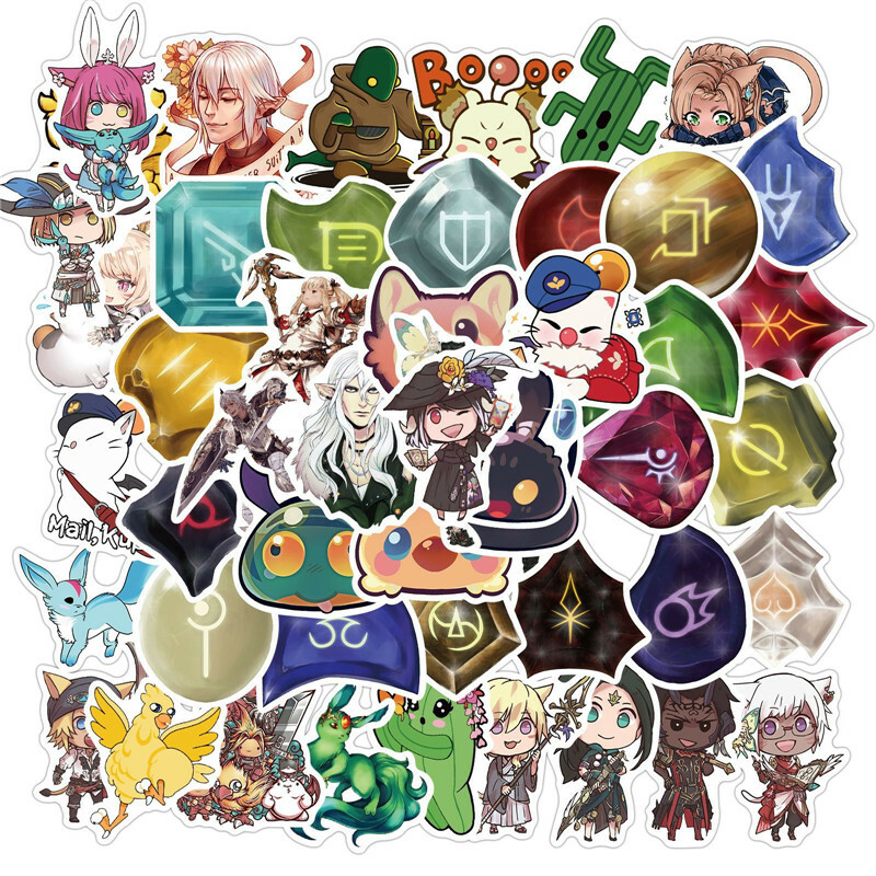 50pcs Game FINAL FANTASY FF1 Vinyl Stickers Graffiti Laptop Luggage Wall Decals 50pcs Game FINAL FANTASY FF1 Vinyl Stickers Graffiti Laptop Luggage Wall Decals