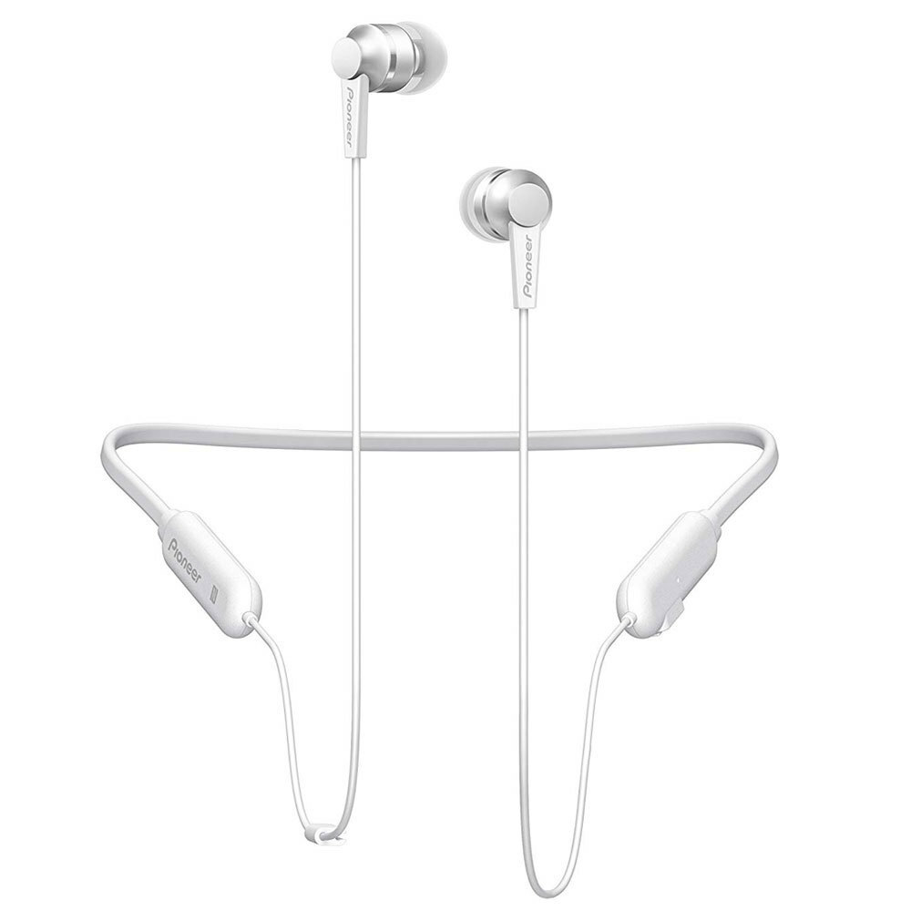 Pioneer Wireless Bluetooth In Ear Neckband Earphones Headphones/Headset Mic WHT