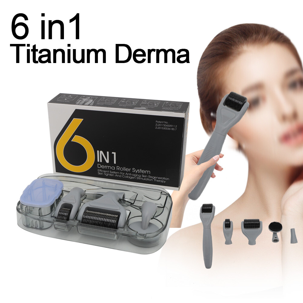 New derma roller Anti aging skin care dermaroller set 6in1 Titanium Micro needle New derma roller Anti aging skin care dermaroller set 6in1 Titanium Micro needle