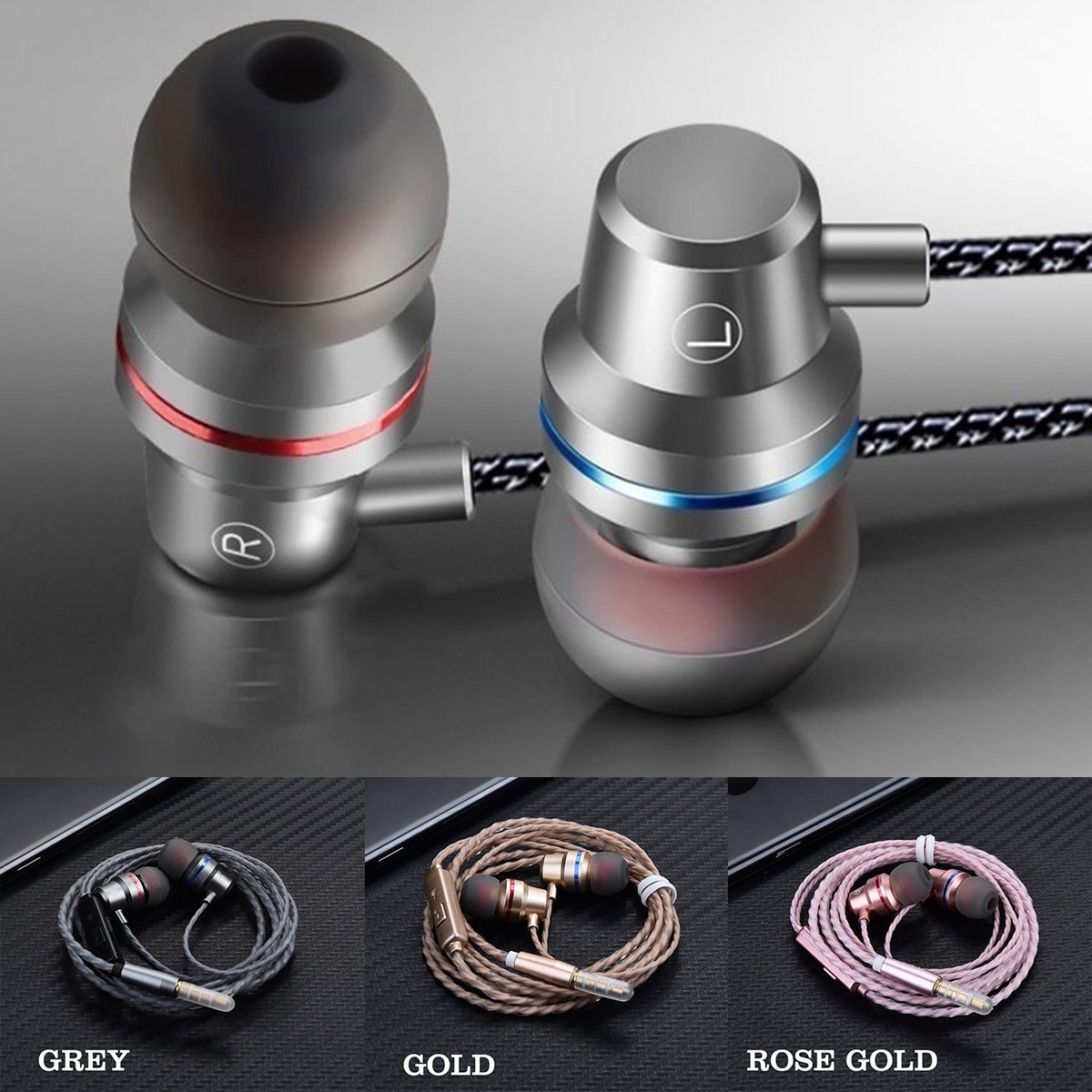 Wired 3.5mm In-Ear Earphones Bass Stereo Headphones Headset Earbuds With Mic Wired 3.5mm In-Ear Earphones Bass Stereo Headphones Headset Earbuds With Mic