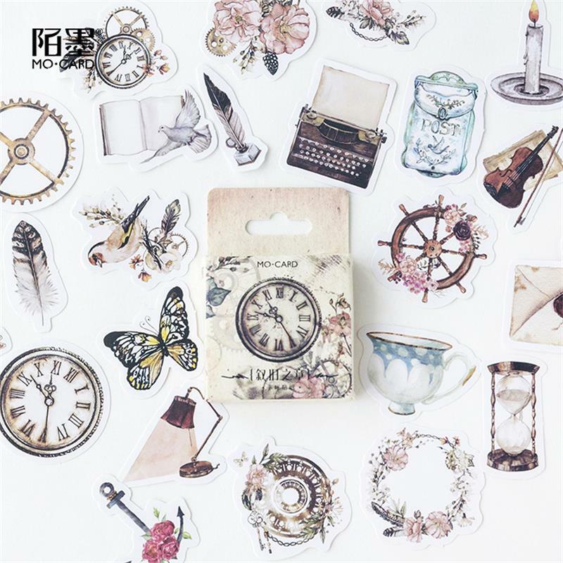 46pcs/box Vintage Flower Animals Stickers Journal Label Diary Seal Diy Sticker 46pcs/box Vintage Flower Animals Stickers Journal Label Diary Seal Diy Sticker
