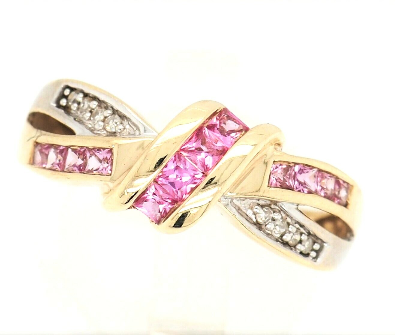 Sapphire & Diamond Ring 9ct Yellow gold Fine Wedding Jewellery Band Size O 1/2 Sapphire & Diamond Ring 9ct Yellow gold Fine Wedding Jewellery Band Size O 1/2