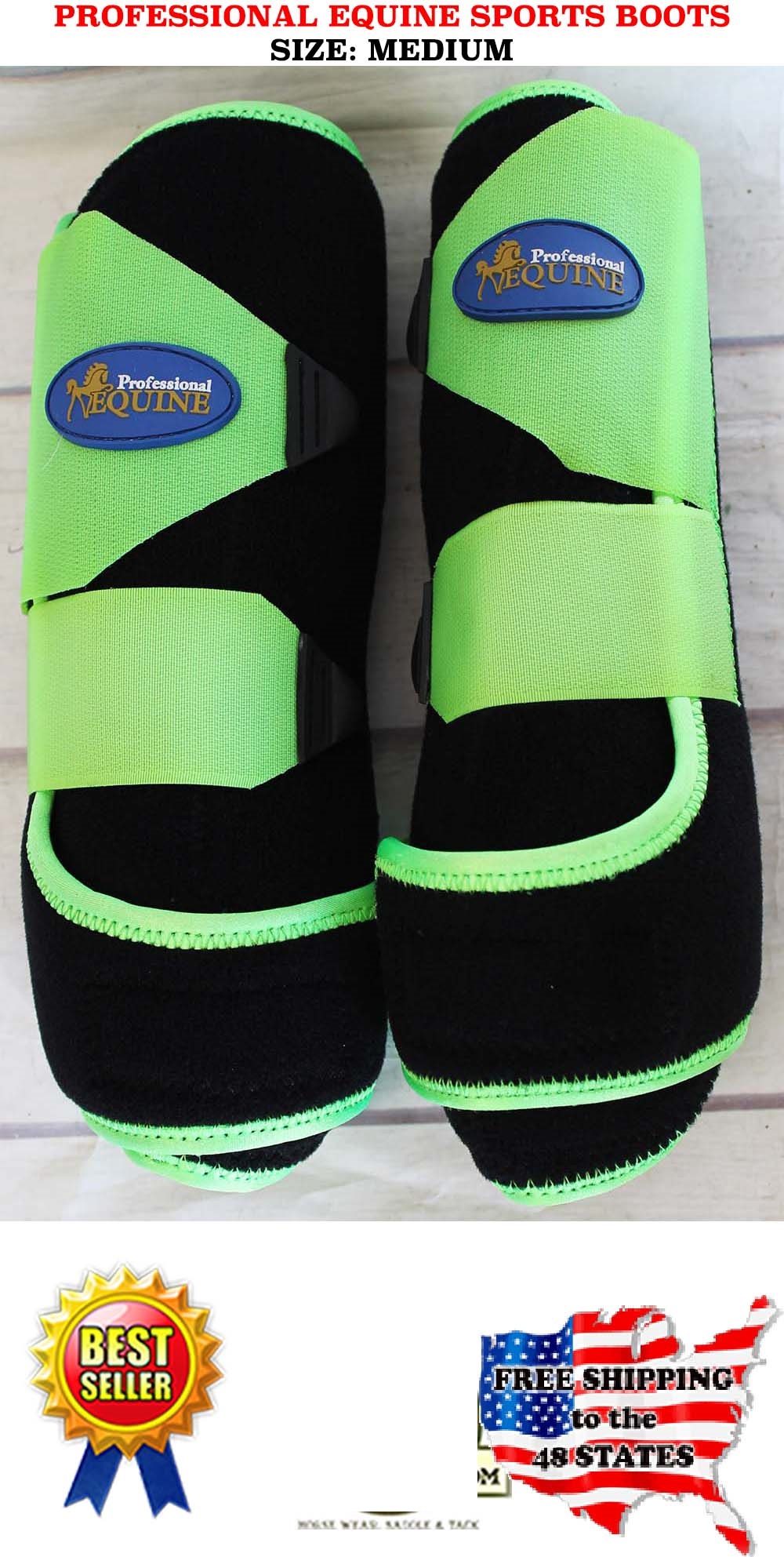 Horse Medium Professional Equine Sports Medicine Splint Boots Lime Green 4111A Horse Medium Professional Equine Sports Medicine Splint Boots Lime Green 4111A