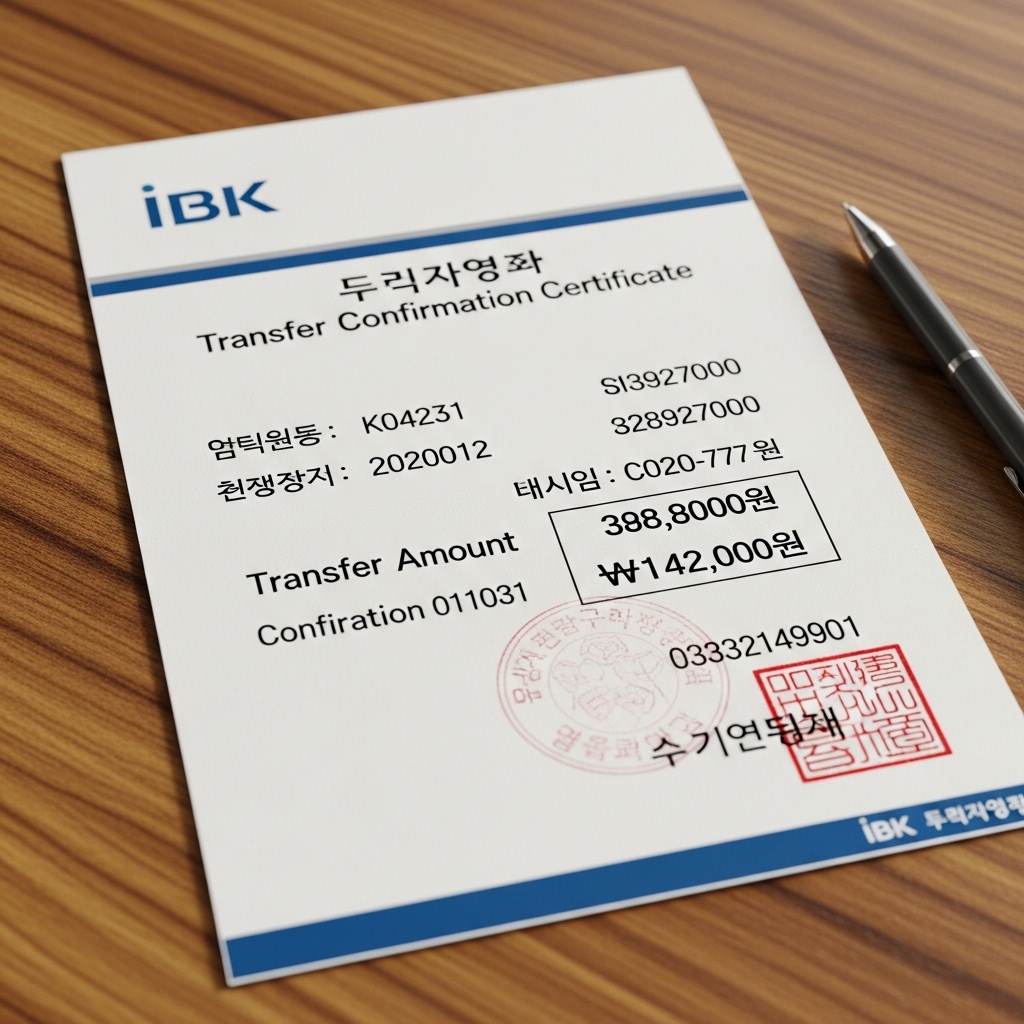 기업은행 이체확인증 기업은행 이체확인증