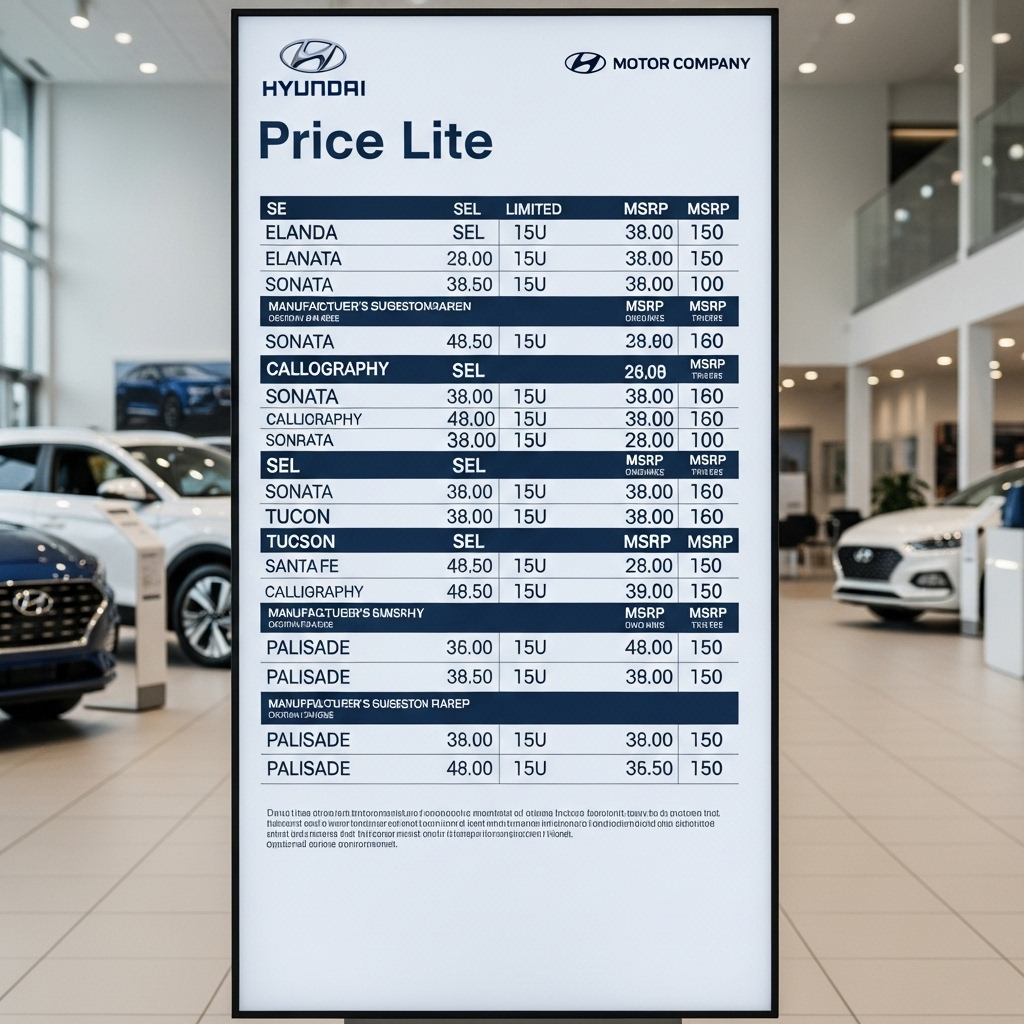 현대자동차가격표 현대자동차가격표