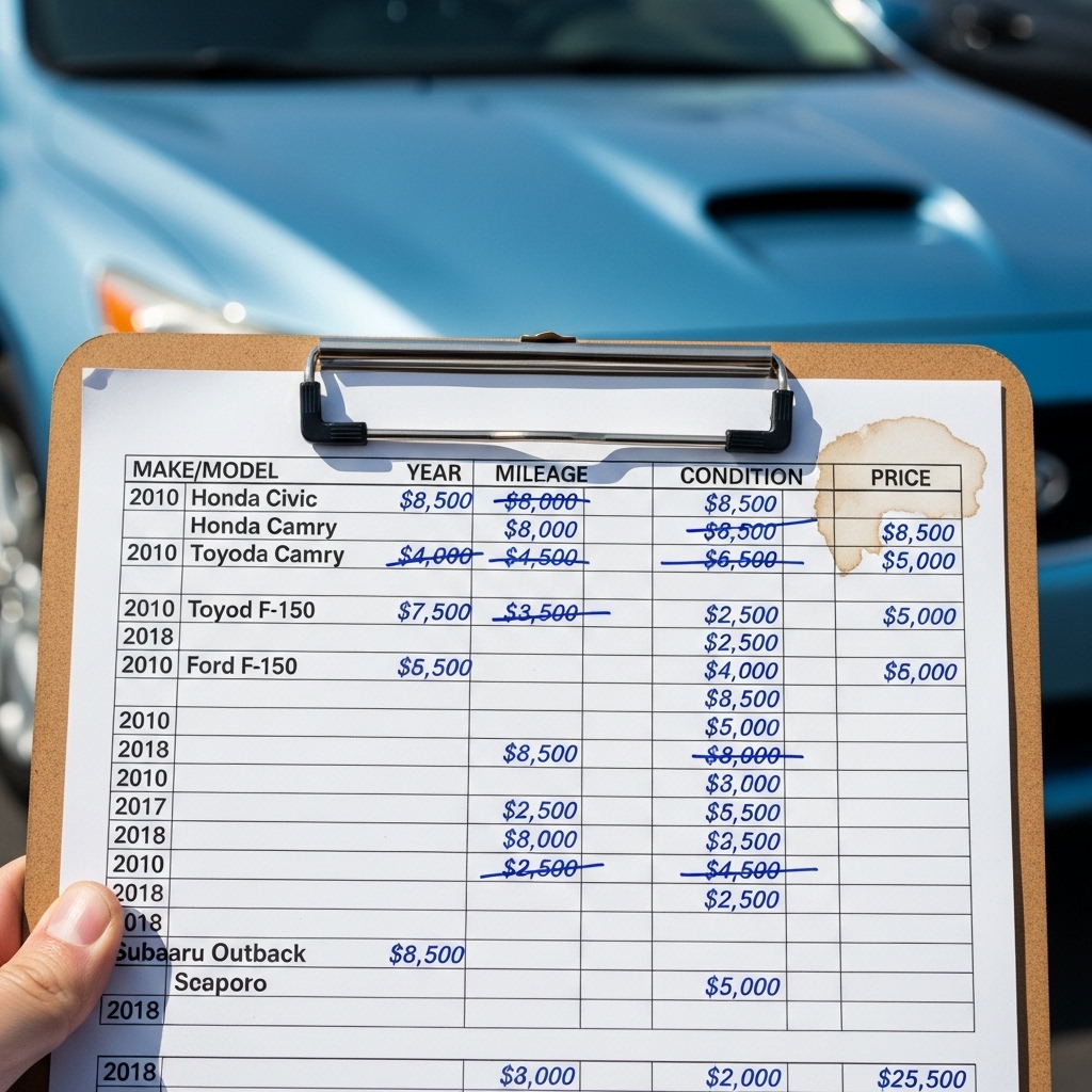 중고자동차가격표 중고자동차가격표