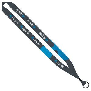 3/4" Dye-Sublimated Lanyard with Metal Crimp & Metal Split-Ring 1