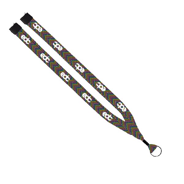 3/4" Dye-Sublimated Lanyard with Metal Crimp & Metal Split-Ring 1