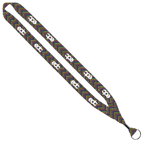 3/4" Dye-Sublimated Lanyard with Metal Crimp & Metal Split-Ring 1