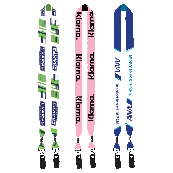 1" Double Ended Dye-Sublimated Lanyard with Metal Crimp & Metal Bulldog Clip 1