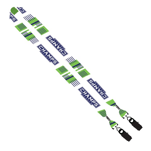 1" Double Ended Dye-Sublimated Lanyard with Metal Crimp & Metal Bulldog Clip 1