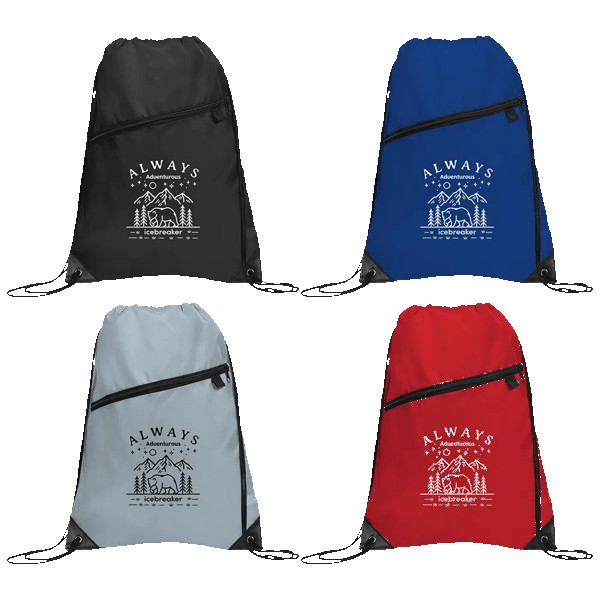 Gemma Recycled Slant Zipper Drawstring Bag 1 Gemma Recycled Slant Zipper Drawstring Bag 1