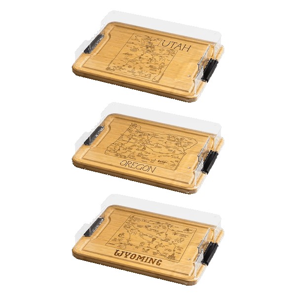Flip Serve & Store Board - Rectangle with State Engraving 1 Flip Serve & Store Board - Rectangle with State Engraving 1