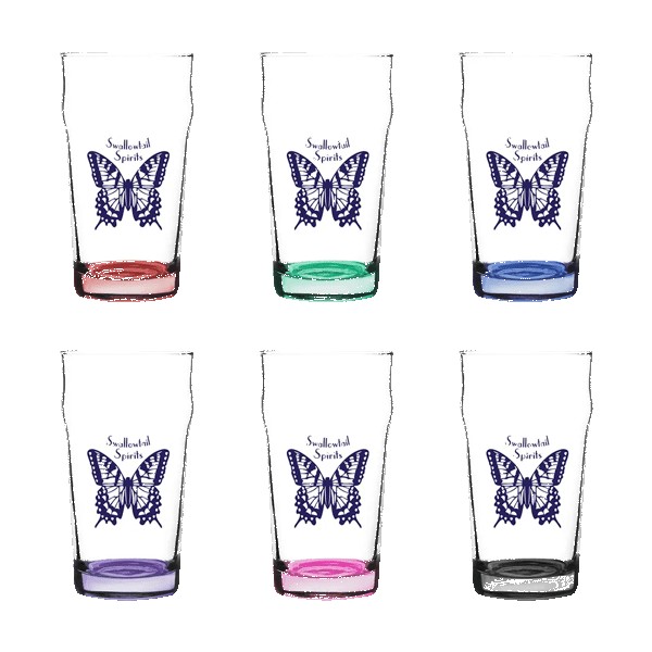 Porter 16 oz Nonic Beer Glass with Color Bottom 1 Porter 16 oz Nonic Beer Glass with Color Bottom 1