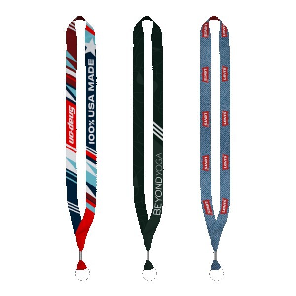 USA Made 0.75" Dye-Sublimated Lanyard with Zinc Crimp & Zinc Split-Ring 1 USA Made 0.75" Dye-Sublimated Lanyard with Zinc Crimp & Zinc Split-Ring 1