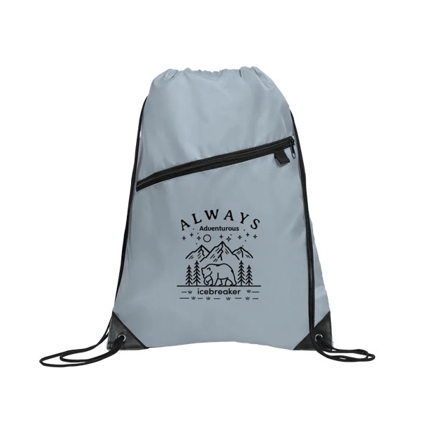 Gemma Recycled Slant Zipper Drawstring Bag 1