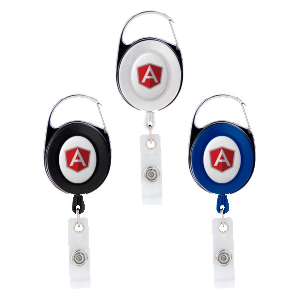 Oval Metal Retractable Badge Reel with Carabiner 1 Oval Metal Retractable Badge Reel with Carabiner 1