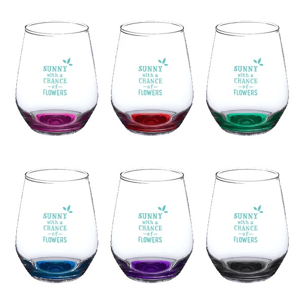 Perfected 12 oz Silicia Stemless Wine with Color Bottom 1 Perfected 12 oz Silicia Stemless Wine with Color Bottom 1