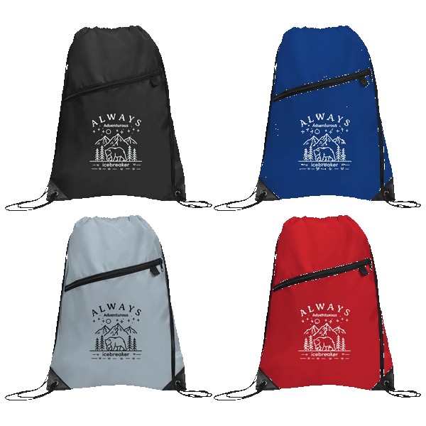 Gemma Recycled Slant Zipper Drawstring Bag 1 Gemma Recycled Slant Zipper Drawstring Bag 1