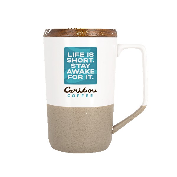 Rochester 15oz Two-Tone Ceramic Mug w/Wood Lid 1