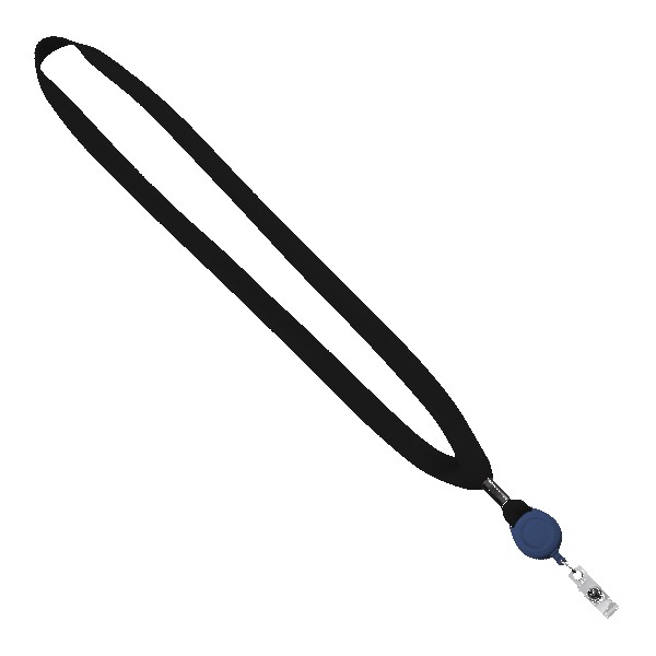 5/8" New Polyester "Shoelace" Lanyard with Retractable Badge Reel 1