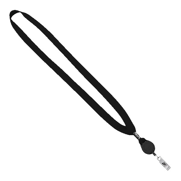 5/8" New Polyester "Shoelace" Lanyard with Retractable Badge Reel 1
