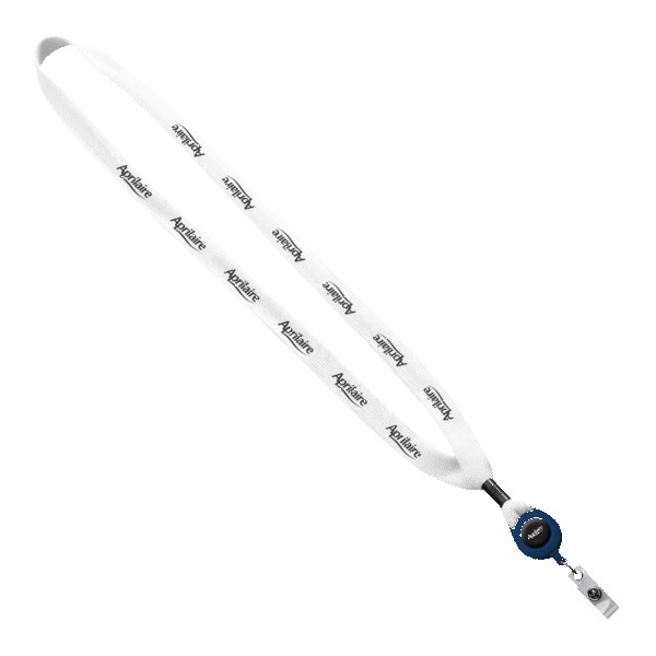 5/8" New Polyester "Shoelace" Lanyard with Retractable Badge Reel 1