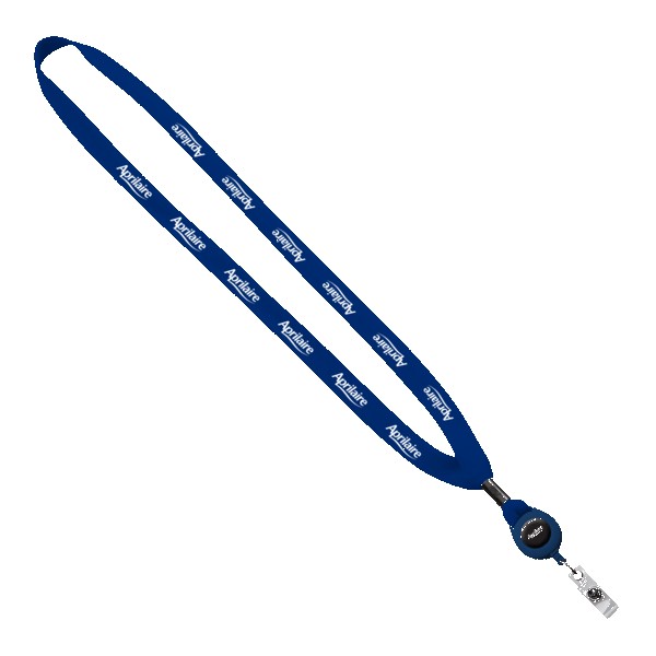 5/8" New Polyester "Shoelace" Lanyard with Retractable Badge Reel 1