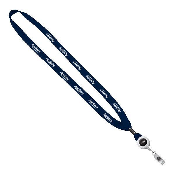 5/8" New Polyester "Shoelace" Lanyard with Retractable Badge Reel 1