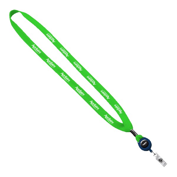 5/8" New Polyester "Shoelace" Lanyard with Retractable Badge Reel 1
