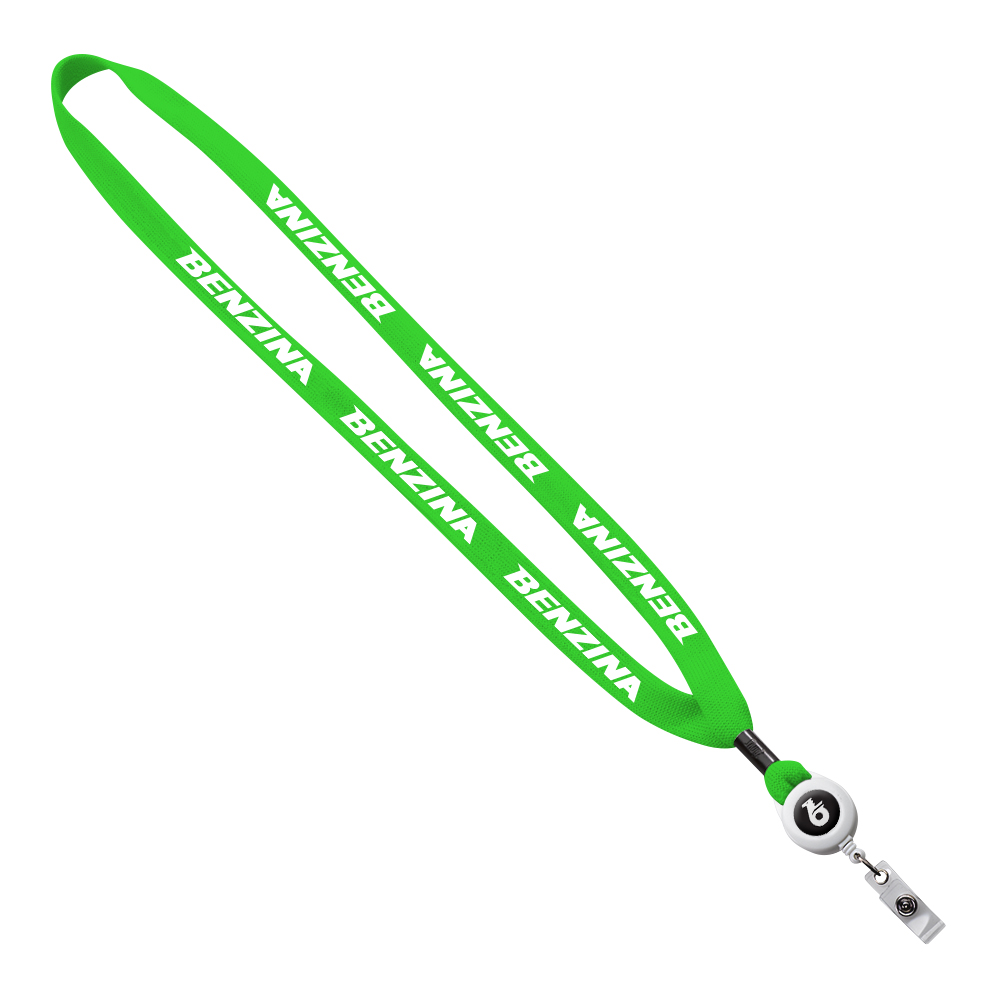 5/8" New Polyester "Shoelace" Lanyard with Retractable Badge Reel 1