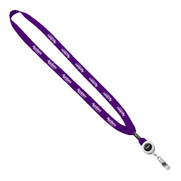 5/8" New Polyester "Shoelace" Lanyard with Retractable Badge Reel 1