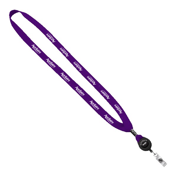 5/8" New Polyester "Shoelace" Lanyard with Retractable Badge Reel 1