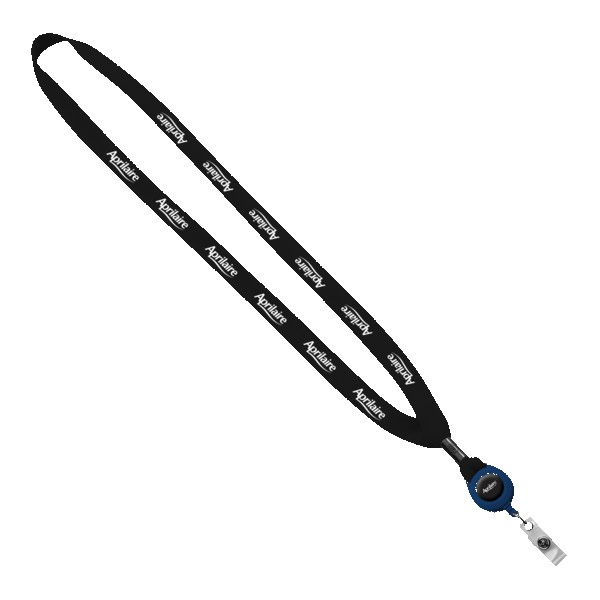 5/8" New Polyester "Shoelace" Lanyard with Retractable Badge Reel 1
