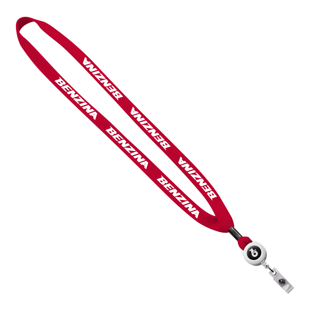 5/8" New Polyester "Shoelace" Lanyard with Retractable Badge Reel 1