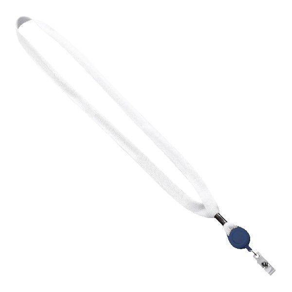 5/8" New Polyester "Shoelace" Lanyard with Retractable Badge Reel 1