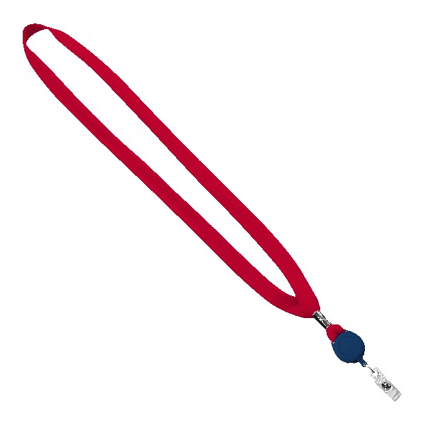 5/8" New Polyester "Shoelace" Lanyard with Retractable Badge Reel 1