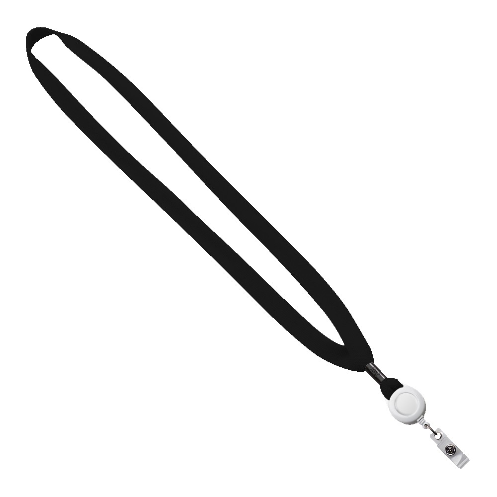 5/8" New Polyester "Shoelace" Lanyard with Retractable Badge Reel 1