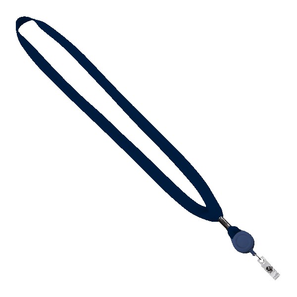 5/8" New Polyester "Shoelace" Lanyard with Retractable Badge Reel 1