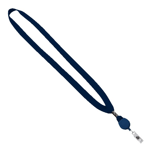 5/8" New Polyester "Shoelace" Lanyard with Retractable Badge Reel 1