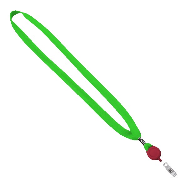 5/8" New Polyester "Shoelace" Lanyard with Retractable Badge Reel 1