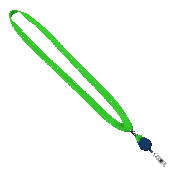 5/8" New Polyester "Shoelace" Lanyard with Retractable Badge Reel 1