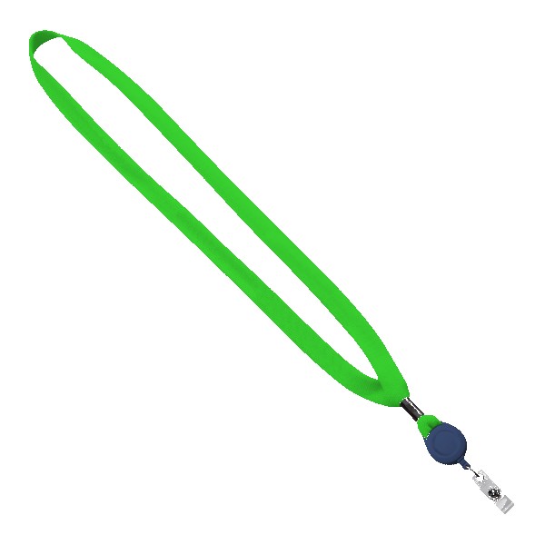 5/8" New Polyester "Shoelace" Lanyard with Retractable Badge Reel 1